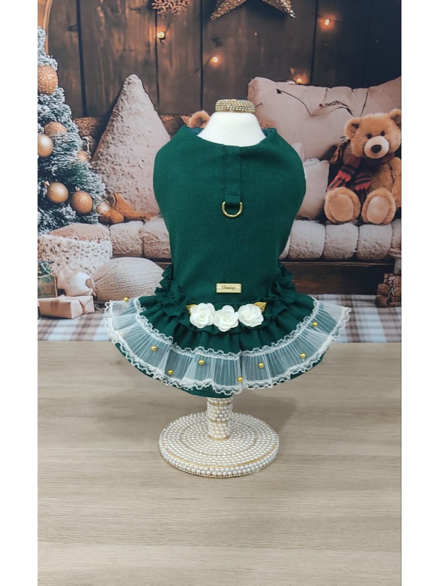 CÓD N218 - VESTIDO ROMANTIC FLOWERS VERDE