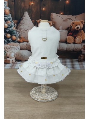 CÓD N219 - VESTIDO ROMANTIC FLOWERS BRANCO CÓD N219 - VESTIDO ROMANTIC FLOWERS BRANCO