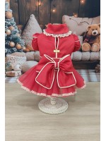 CÓD N221 - VESTIDO ROMANTIC LAÇO VERMELHO