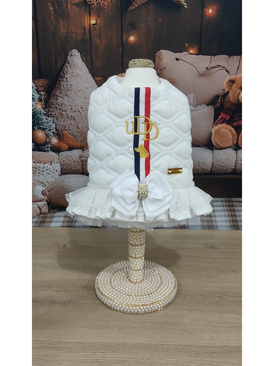CÓD N231 - PEITORAL ROMANTIC BRANCO AZUL/BRANCO/VERMELHO FÊMEA