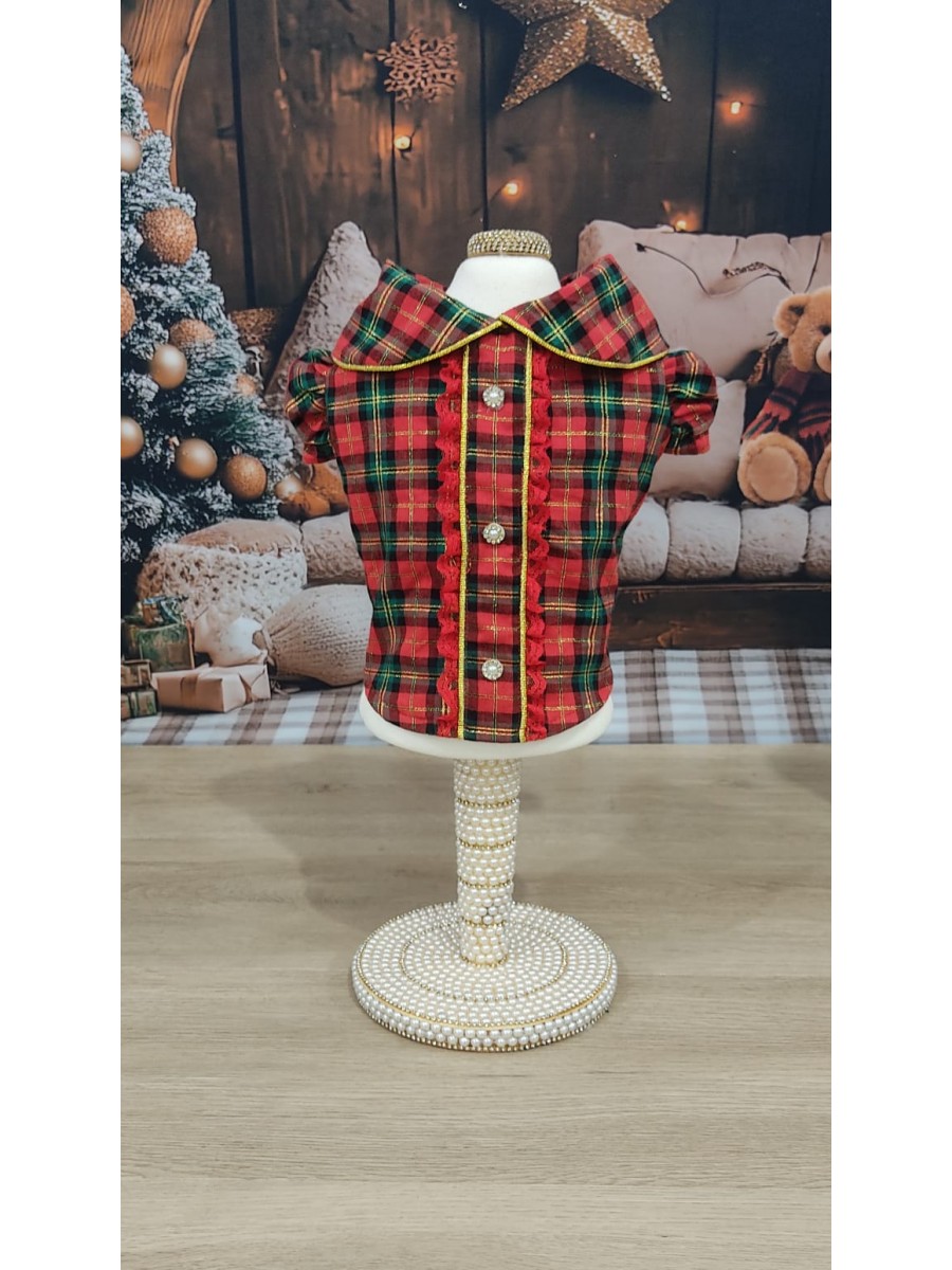CÓD N242 - BLUSA ROMANTIC XADREZ
