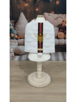 CÓD N244 - PEITORAL ROMANTIC BRANCO VERDE/VERMELHO/VERDE MACHO