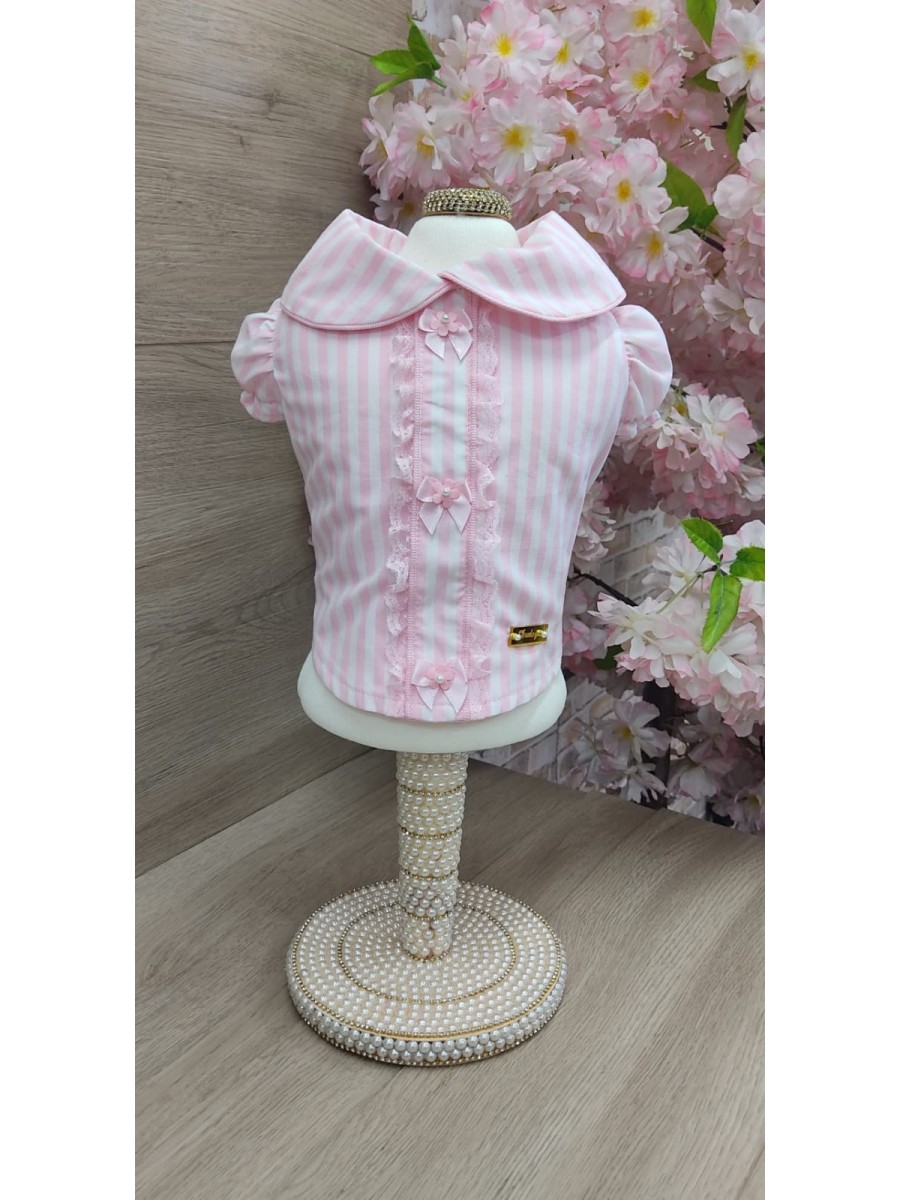 CÓD 1200 - BLUSA LISTRA ROSA
