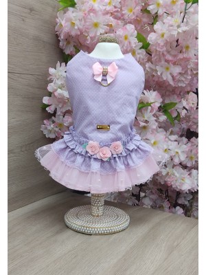 CÓD 1208 - VESTIDO FLOWERS/POÁ LAVANDA