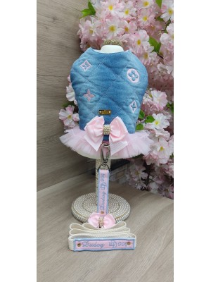 CÓD 1214 - PEITORAL JEANS CLARO/ROSA