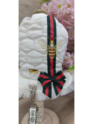 CÓD 1217 - PEITORAL LINHO VERDE/VERMELHO/VERDE FÊMEA