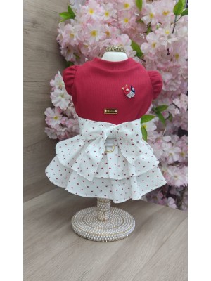 CÓD 1221 - SAIA CORAÇÃO/BLUSA VERMELHA