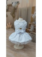 CÓD N162 - VESTIDO ENCANTO BRANCO/NERVURAS