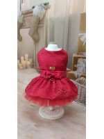 CÓD N166 - VESTIDO ENCANTO VERMELHO/GLITTER