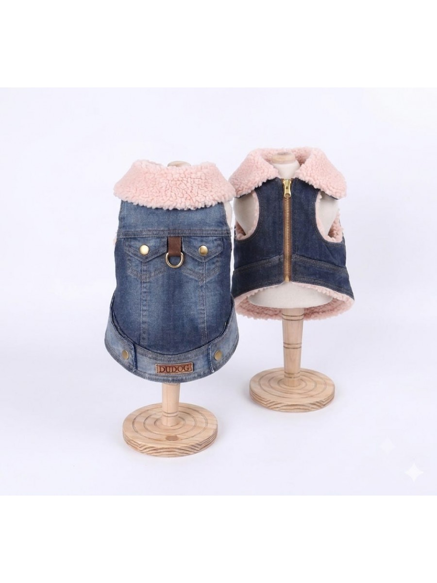 CÓD 0762 - JAQUETA JEANS BOLSOS/ROSA