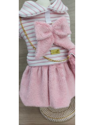 CÓD 1122 - VESTIDO BOLSA CORAÇÕES ROSA