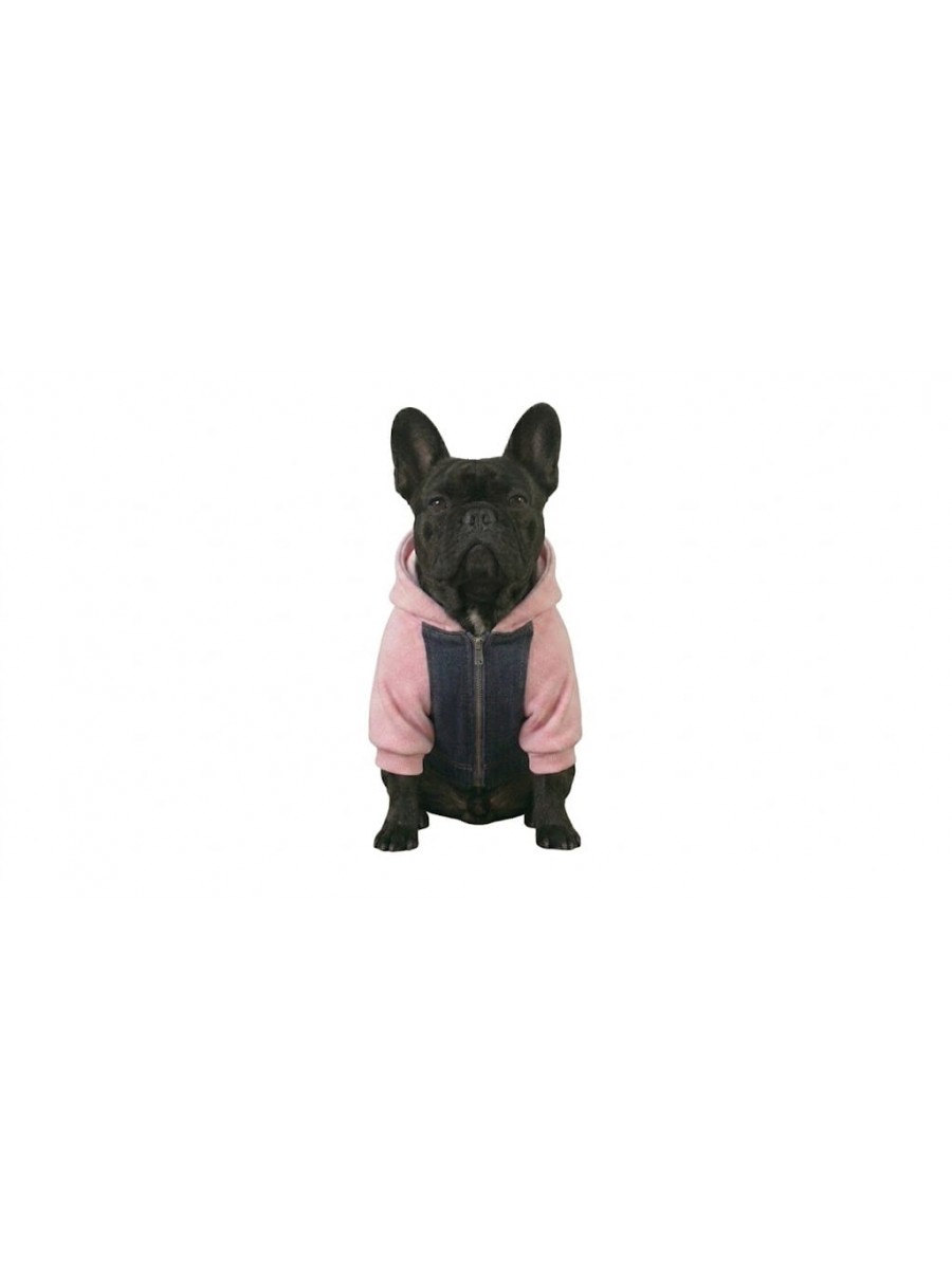 CÓD 1152 - MOLETOM  JEANS/ROSA SECO