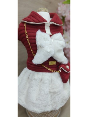 CÓD 1164 - VESTIDO BOLSA MARSALA