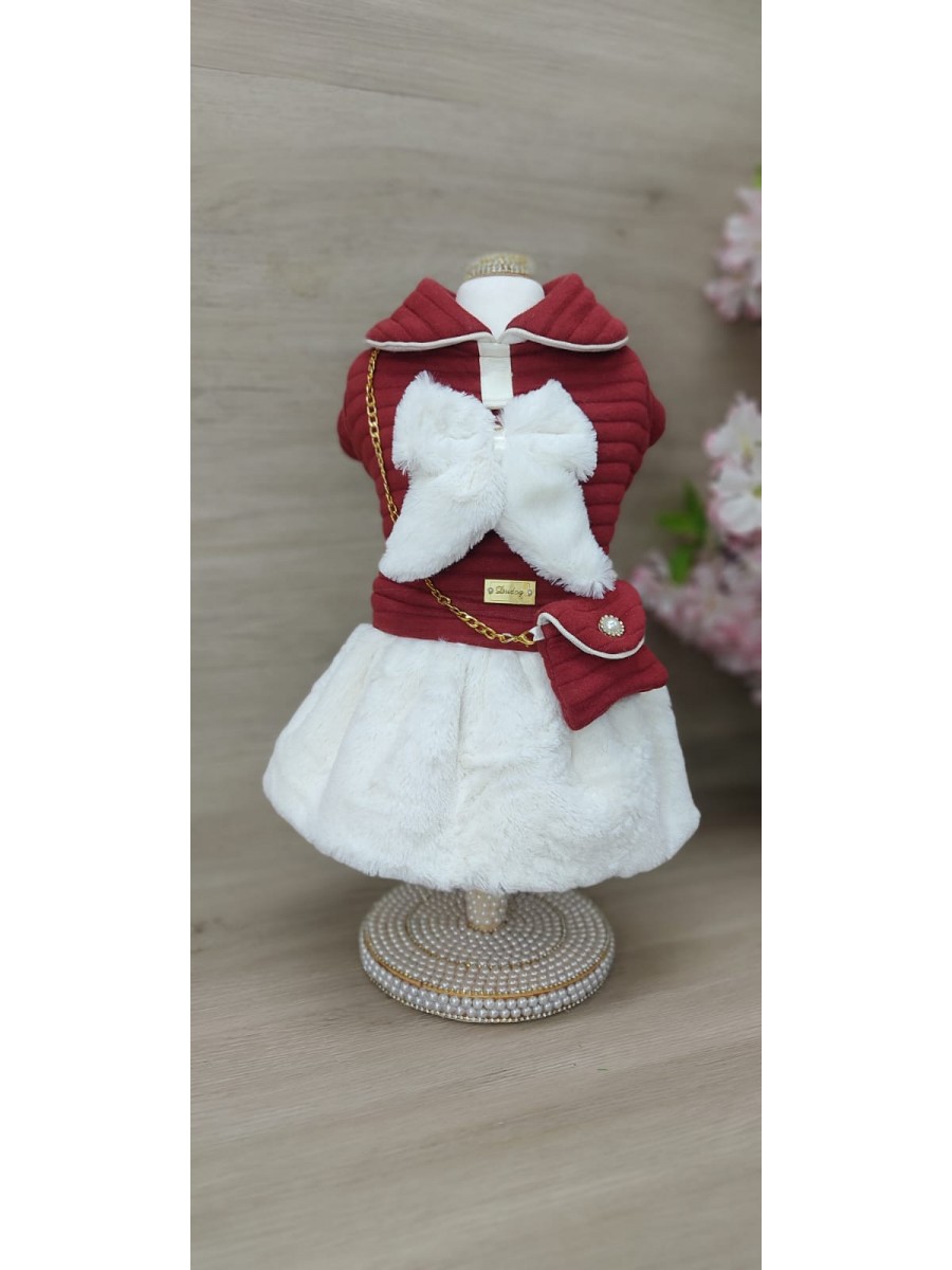 CÓD 1164 - VESTIDO BOLSA MARSALA