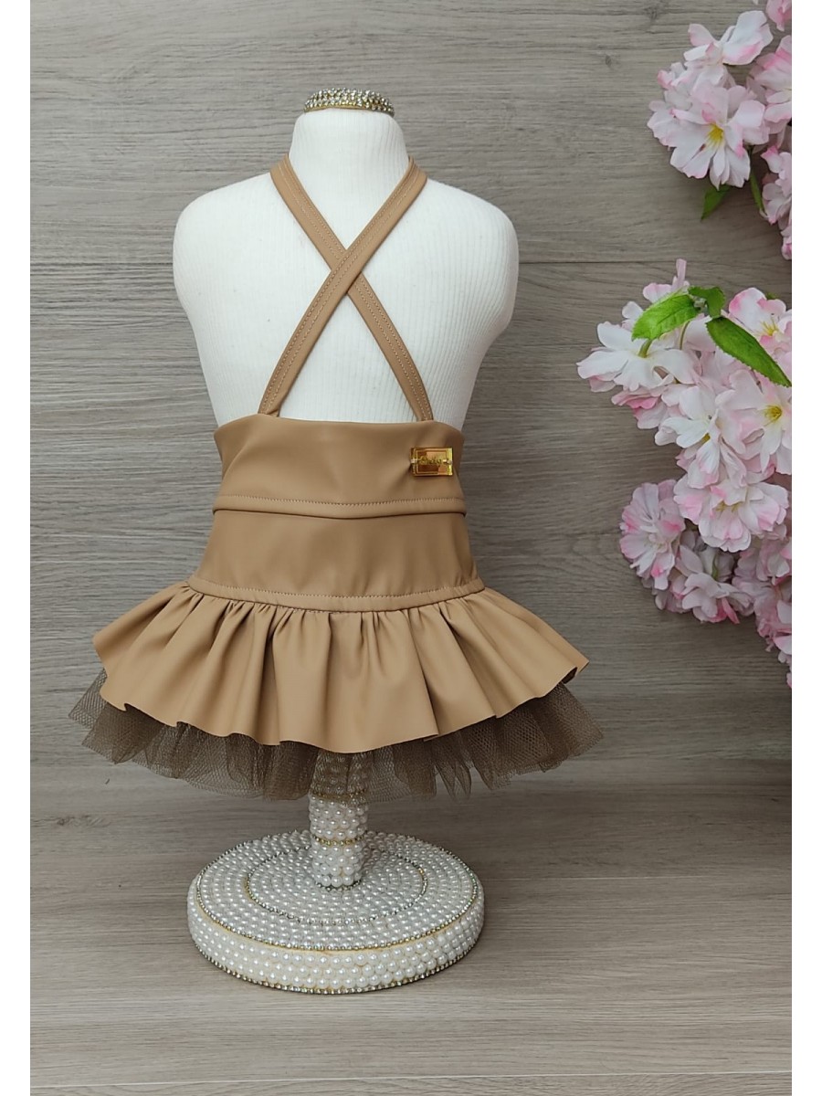 CÓD 1074 - SAIA LOVE COURO PU CARAMELO