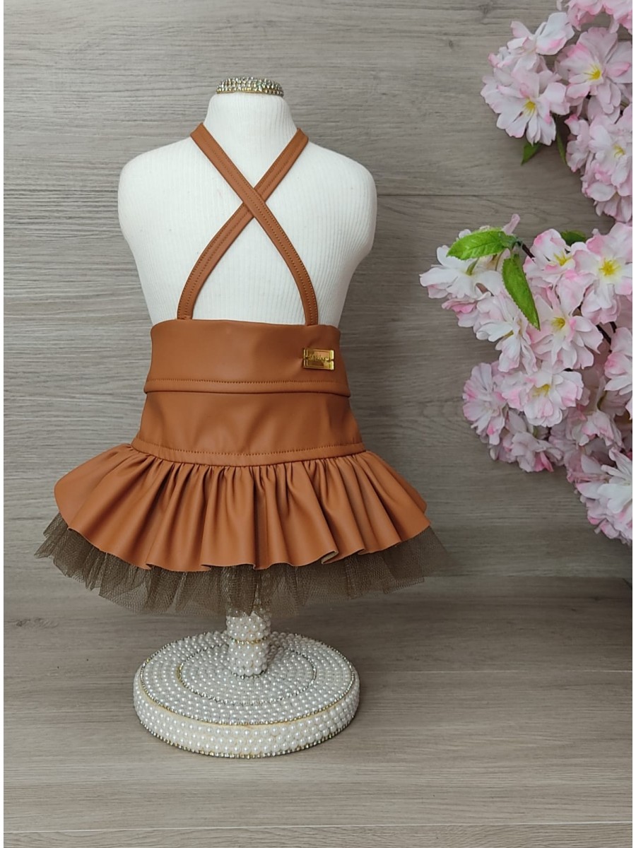 CÓD 1075 - SAIA LOVE COURO PU TERRA COTA