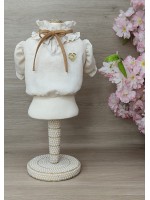 CÓD 1083 - BLUSA LOVE LINHO/CARAMELO