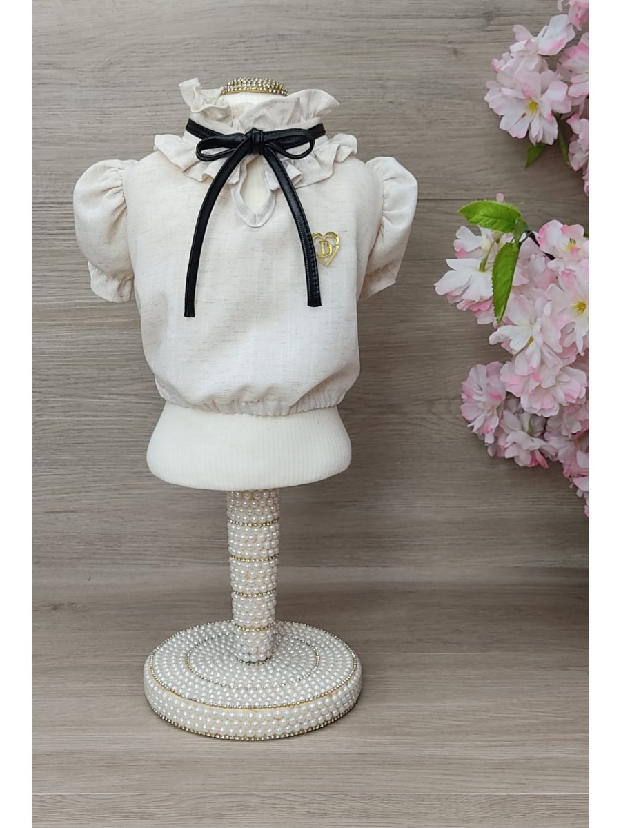 CÓD 1086 - BLUSA LOVE LINHO/PRETA