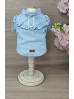 CÓD 1088 - BLUSA AZUL/CORAÇÕES