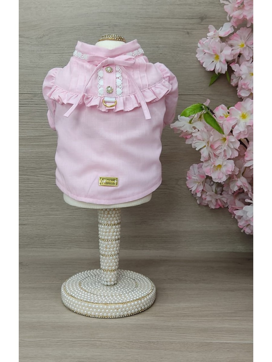 CÓD 1089 - BLUSA ROSA/CORAÇÕES