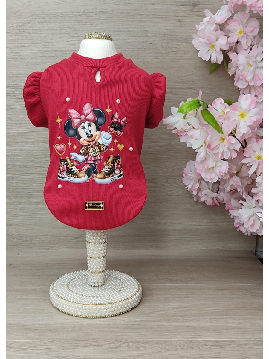 CÓD 1097 - BABY LOOK VINTAGE VERMELHA