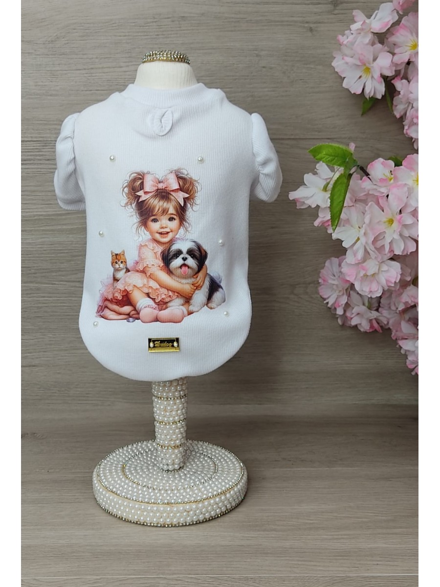 CÓD 1098 - BABY LOOK VINTAGE BRANCA