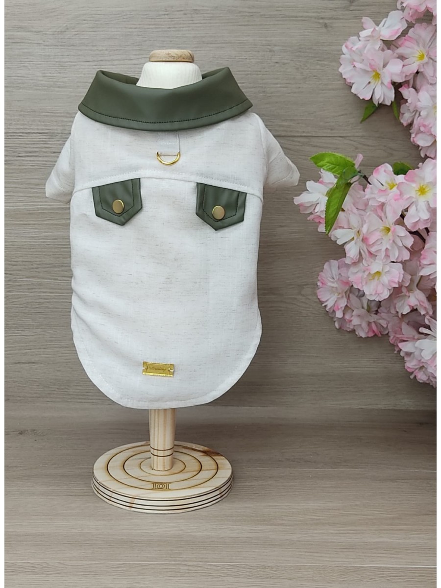 CÓD 1102 - CAMISA LOVE LINHO/VERDE