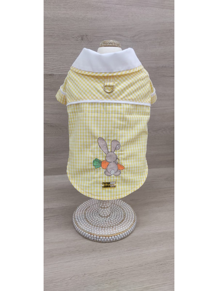 CÓD P020 - CAMISA COELHO XADREZ AMARELA