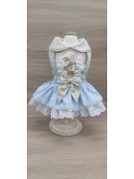 CÓD P023 - VESTIDO/JARDINEIRA XADREZ AZUL