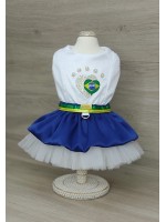 CÓD BR011 - VESTIDO BRANCO/AZUL BRASIL