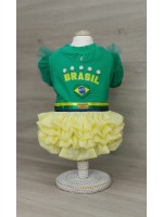 CÓD BR016 - VESTIDO TUTU VERDE/AMARELO