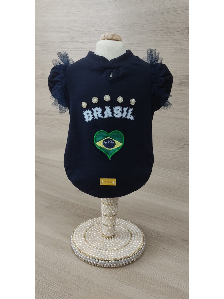 CÓD BR040 - BABY LOOK AZUL/BRANCA