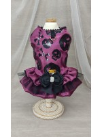 CÓD F086 - VESTIDO ROXO/CAVEIRINHA