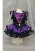 CÓD F092 - VESTIDO BRUXINHA/PRETO E ROXO
