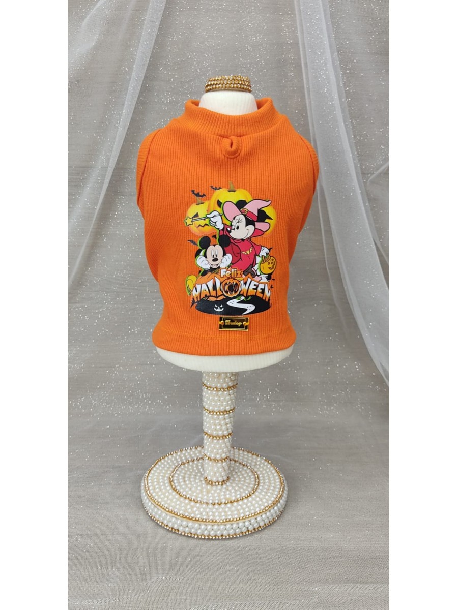 CÓD F099 - REGATA BASIC LARANJA/HALLOWEEN FÊMEA