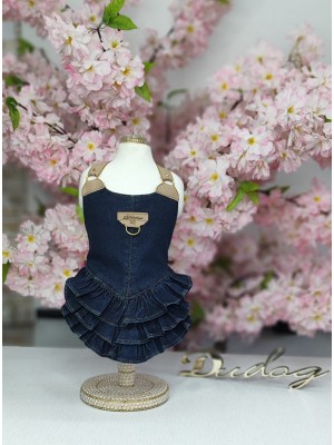 CÓD 0972 - VESTIDO JEANS BABADOS