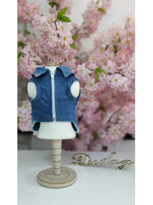 CÓD 0977 - JAQUETA JEANS DELAVÊ BOLSO/LAPELAS