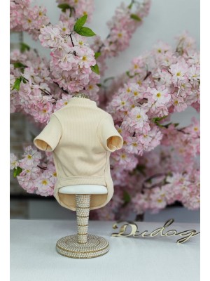 CÓD 0981 - T-SHIRT CAMEL/BOLSO JEANS