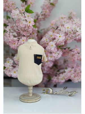 CÓD 0981 - T-SHIRT CAMEL/BOLSO JEANS