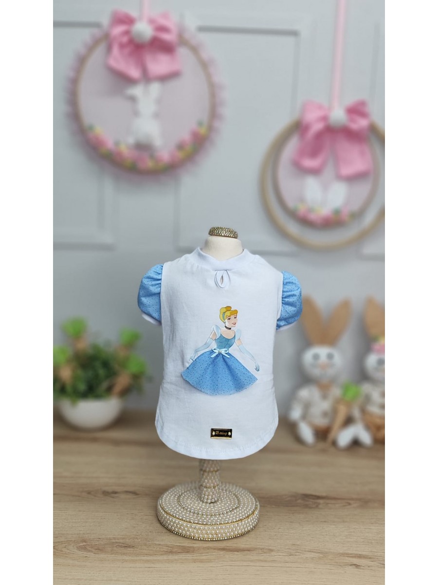 CÓD F055 - BABY LOOK CINDERELA/BRANCA