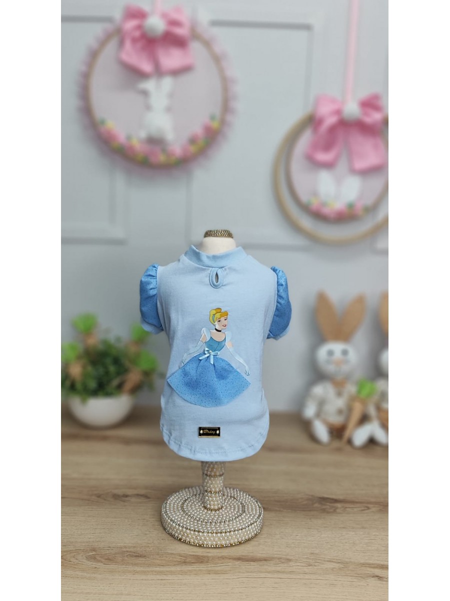 CÓD F056 - BABY LOOK CINDERELA/AZUL
