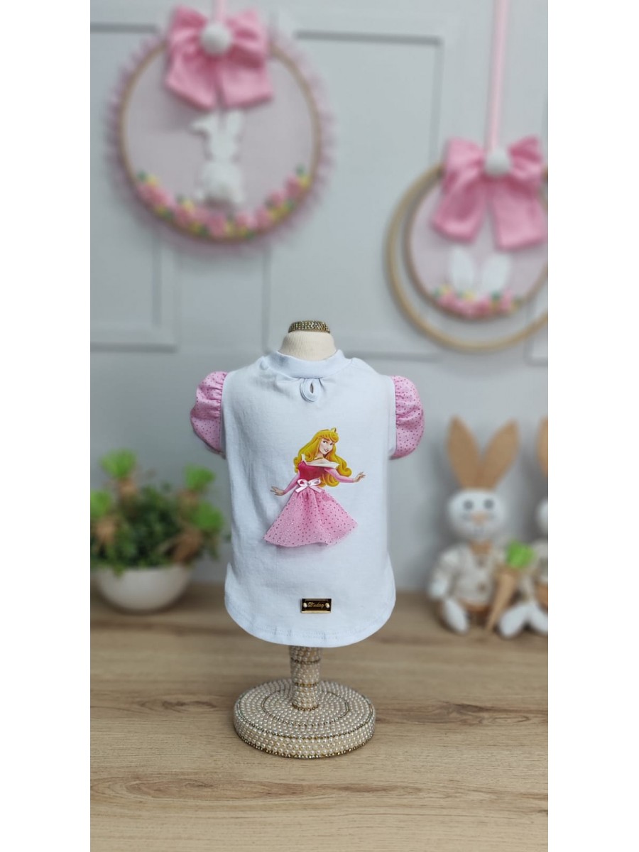 CÓD F058 - BABY LOOK BELA ADORMECIDA/BRANCA