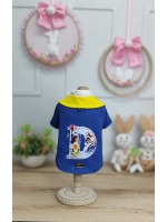 CÓD F065 - T-SHIRT FERA AMARELA/ROYAL