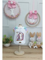 CÓD F068 - BABY LOOK UNICORNIO CAMEL BRANCA