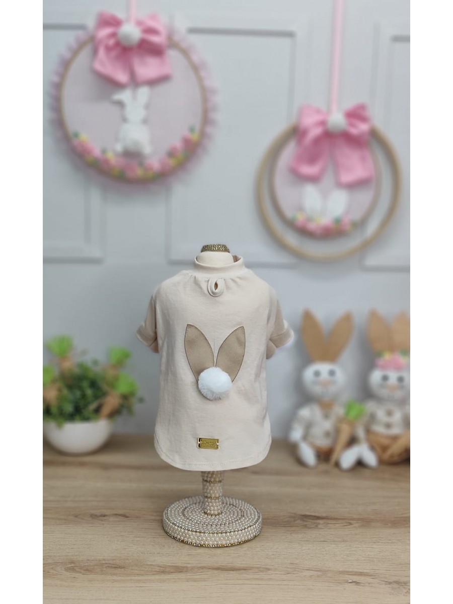 CÓD F081 - T-SHIRT ORELHAS CAMEL