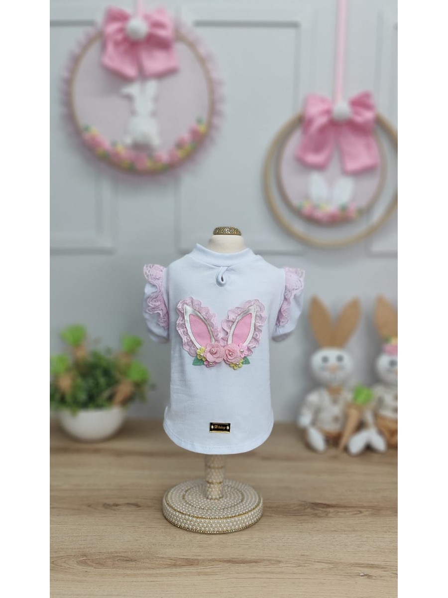 CÓD F083 - BABY LOOK ORELHAS/BRANCA