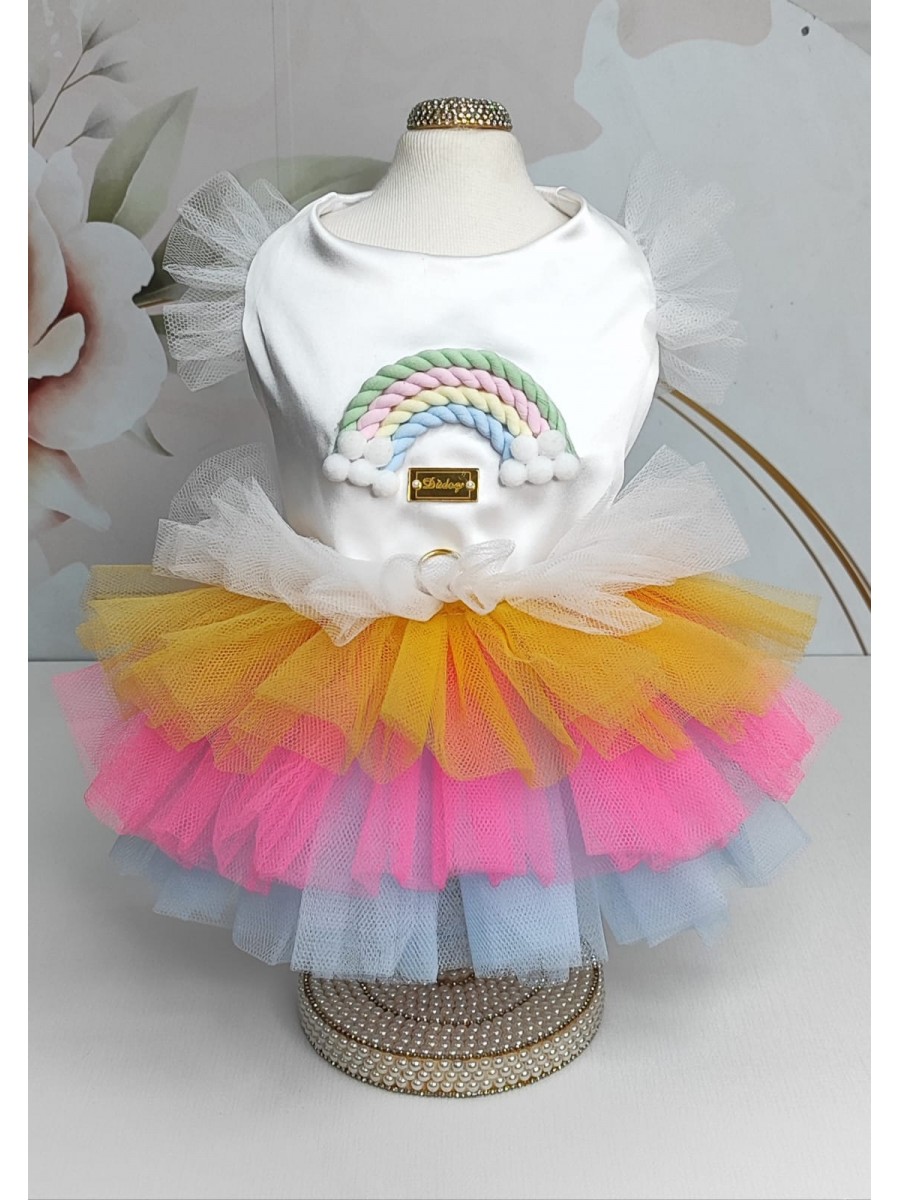 CÓD F036 - VESTIDO ARCO ÍRIS