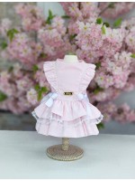 CÓD 0996 - VESTIDO DOCE INFÂNCIA POÁ ROSA.