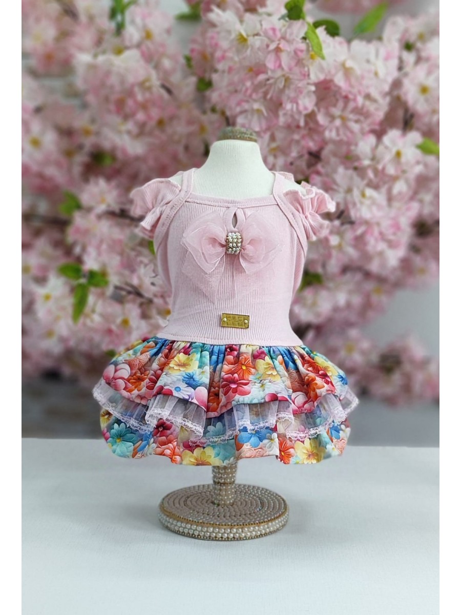 CÓD 1004 - VESTIDO SHOULDER TO SHOULDER/ROSA..