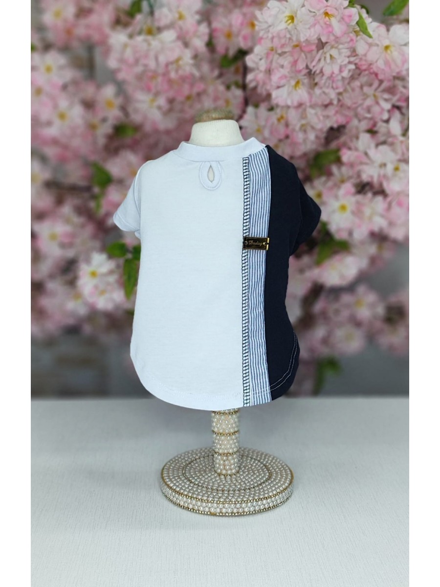 CÓD 1017 - T-SHIRT LISTRA AZUL 